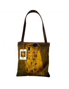 Leather Bag with two handles - El Beso - Gustav Klimt