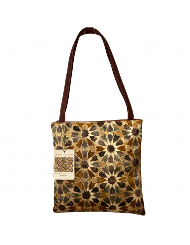 Bolso de piel y Seda tipo tote.