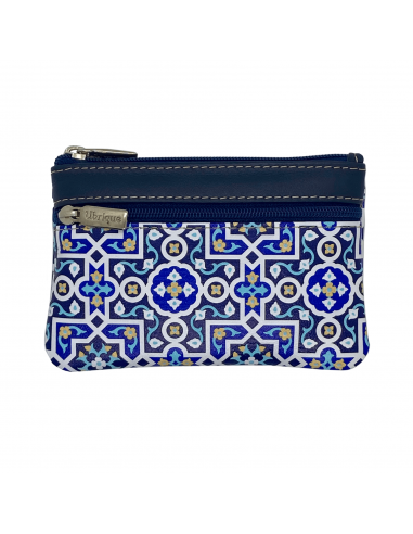 Smooth leather coin purse with mosaic...