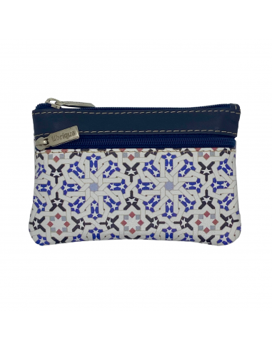Smooth leather coin purse with mosaic...