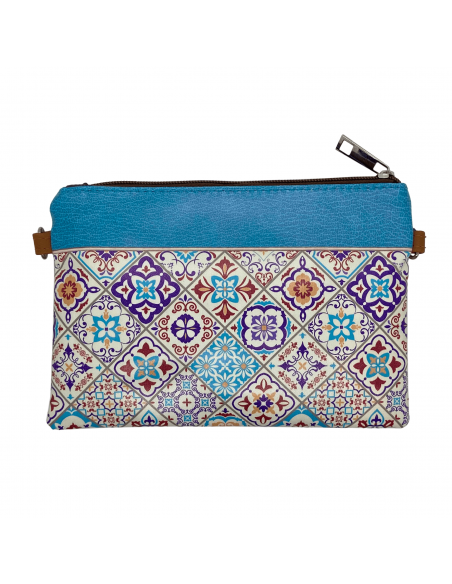 Small faux leather shoulder bag with strap - Mosaics of the Alhambra design