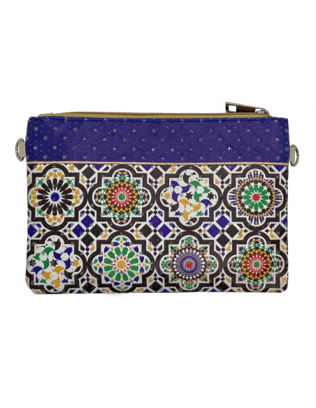 Small faux leather shoulder bag with strap - Mosaics of the Alhambra design