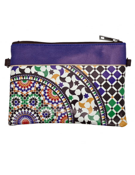 Small faux leather shoulder bag with strap - Mosaics of the Alhambra design