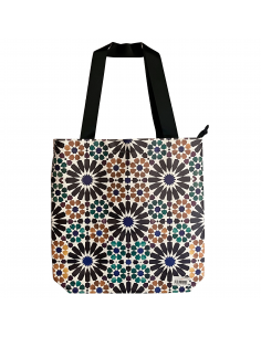 Handmade tote bag with mosaic design