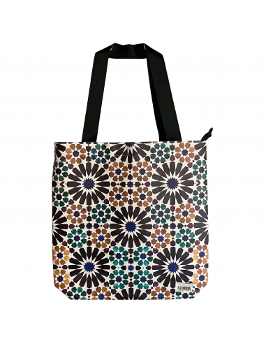 Handmade tote bag with mosaic design