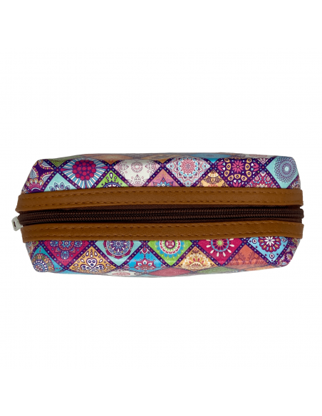 Alhambra mosaic design leatherette toiletry bag up