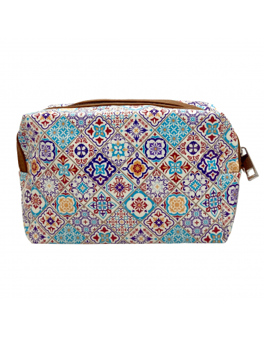 Neceser polipiel con diseño mosaicos Alhambra de lado