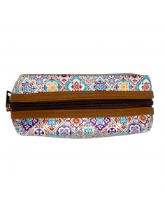 Alhambra mosaic design leatherette toiletry bag side 2