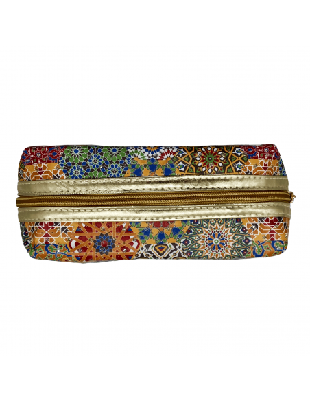 Alhambra mosaic design leatherette toiletry bag up