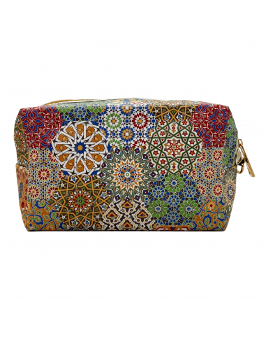 Alhambra mosaic design leatherette toiletry bag side