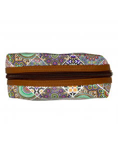Alhambra mosaic design leatherette toiletry bag side 2