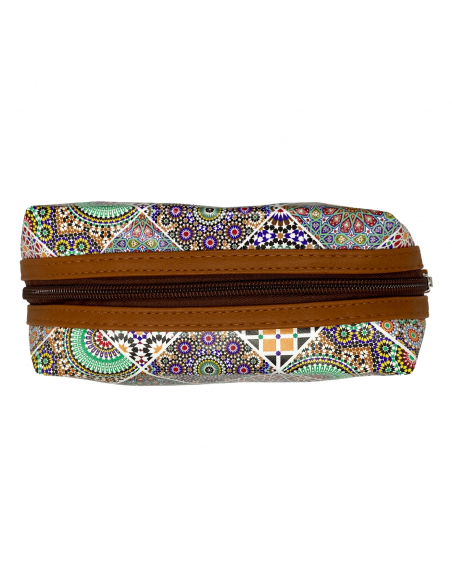 Alhambra mosaic design leatherette toiletry bag up
