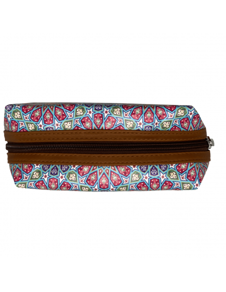 Alhambra mosaic design leatherette toiletry bag up