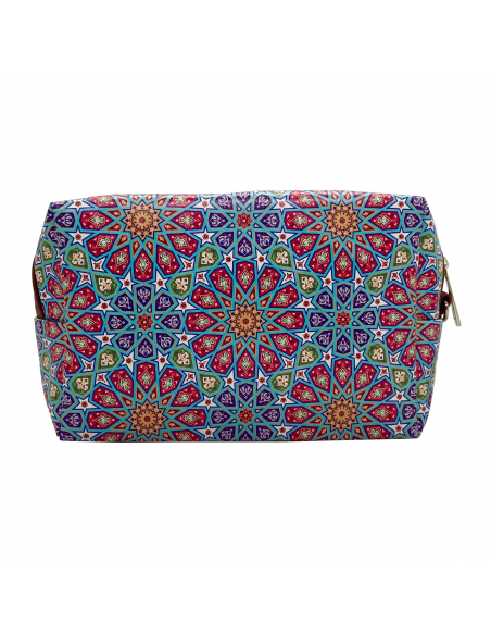 Alhambra mosaic design leatherette toiletry bag side