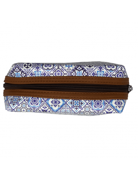 Alhambra mosaic design leatherette toiletry bag up