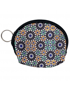 Small polyurethane leather coin purse with zipper and keyring 2