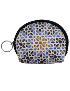 Small polyurethane leather coin purse with zipper and keyring 2