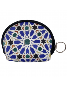 Small polyurethane leather coin purse with zipper and keyring