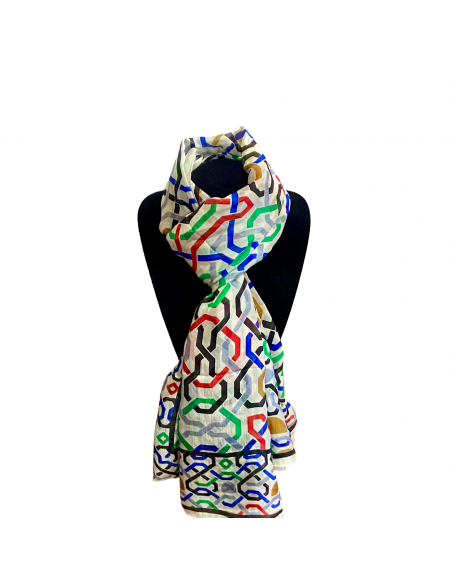 Silk pashmina Mosaic Design