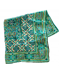 Silk neck scarf with Mosaic design
