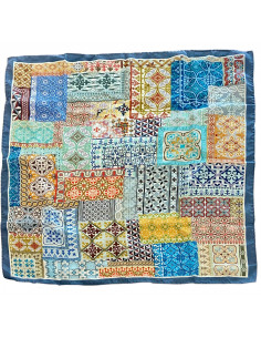Silk neck scarf with Mosaic design 2