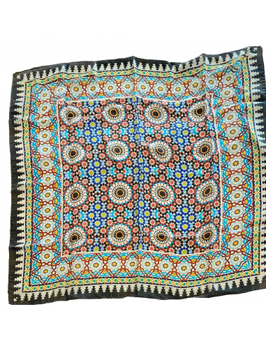 Silk neck scarf with Mosaic design
