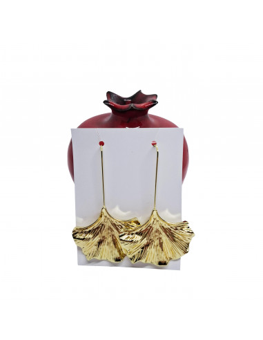 Pendientes hojas dorados