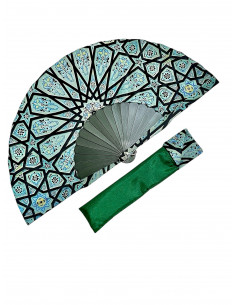 Silk fan and cover set - Alhambra Mosaic design