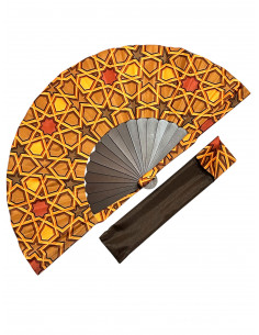 Silk fan and cover set - Alhambra Mosaic design