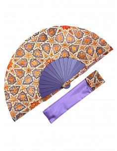 Silk fan and cover set - Alhambra Mosaic design