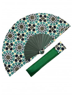 Silk fan and cover set - Alhambra Mosaic design