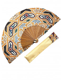 Silk fan and cover set - Alhambra Mosaic design