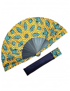 Silk fan and cover set - Alhambra Mosaic design