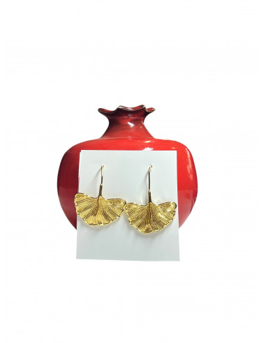 Pendientes hojas dorados