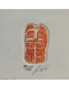 Lámina grabado - Mini León Alhambra (Naranja)