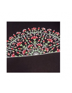 Camiseta Mujer Negro Abanico Flores 2