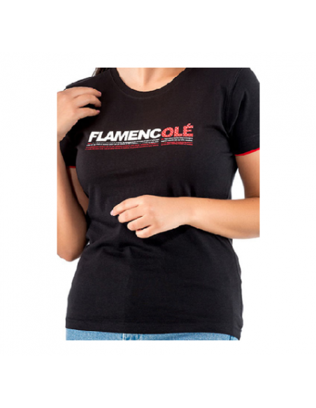 Camiseta Mujer Negro Flamenco Olé