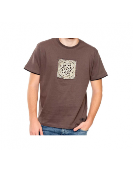 Camiseta Hombre Carbón / Negra Entrelazado