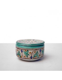 Ceramic Al-Yarrar round box with lid (small) with...
