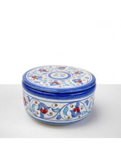 Ceramic Al-Yarrar round box with lid Andalusí design 2