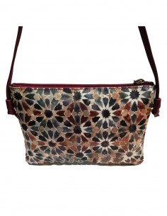 Doria leather shoulder bag - Mosaico Rojo design 2