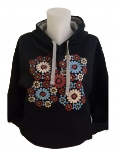 Sudadera flores con capucha