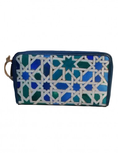 Silk and leather wallet - Mosaico...