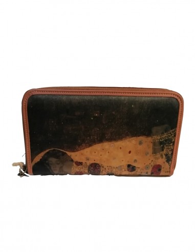 Silk and Leather Wallet - El Beso -...