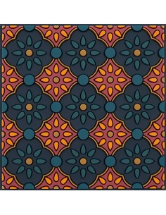 Silicone Coaster - Zahra Orange design - 9x9cm