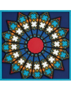 Silicone Coaster - Sursock Vitrail design - 9x9cm