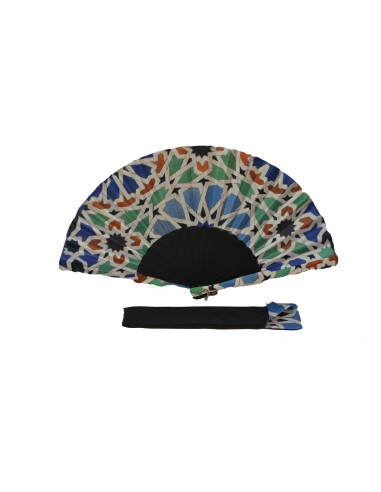 Abanico de seda y funda - Mosaico Alhambra