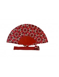 Silk fan and cover set - Alhambra Mosaic design