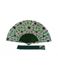 Silk fan and cover set - Alhambra Mosaic design