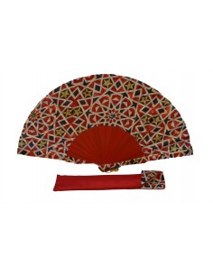 Silk fan and cover set - Alhambra Mosaic design